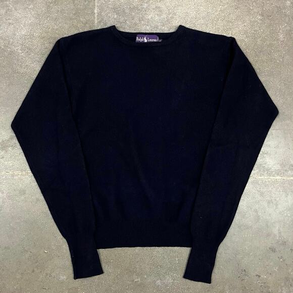Vintage 90s Ralph Lauren Purple Label Cashmere Sweater Medium - Picture 1 of 4